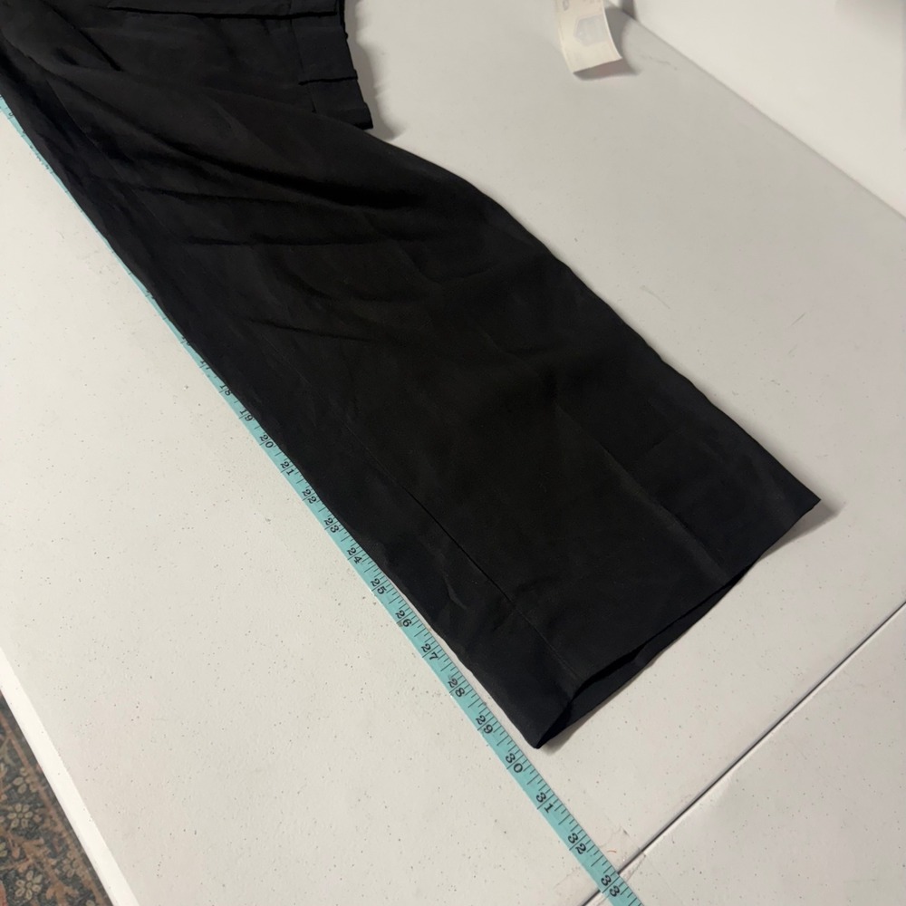 COS Black Wide‎ Leg Trousers Lyocell Linen Blend High Waisted Pants Size 2 - Picture 3 of 15